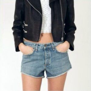 Rag & Bone Anthropologie Distressed Jean Shorts in Huntington Blue, Size 28. EUC